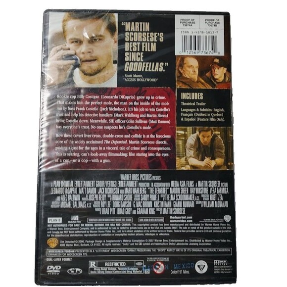 The Departed DVD Movie 2007 NEW Widescreen Leonardo DiCaprio Jack Nicholson - Picture 2 of 2